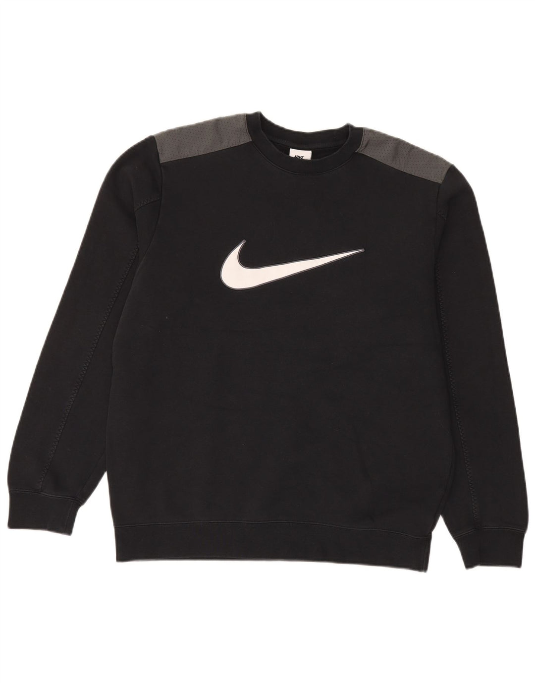 Мужской свитшот с рисунком Nike, средний черный хлопковый джемпер с цветными блоками