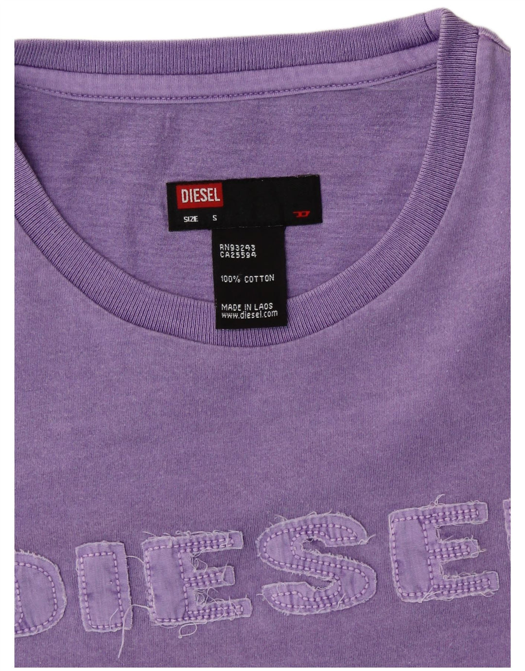 Женская футболка с рисунком DIESEL Top UK 10 Small Purple Cotton