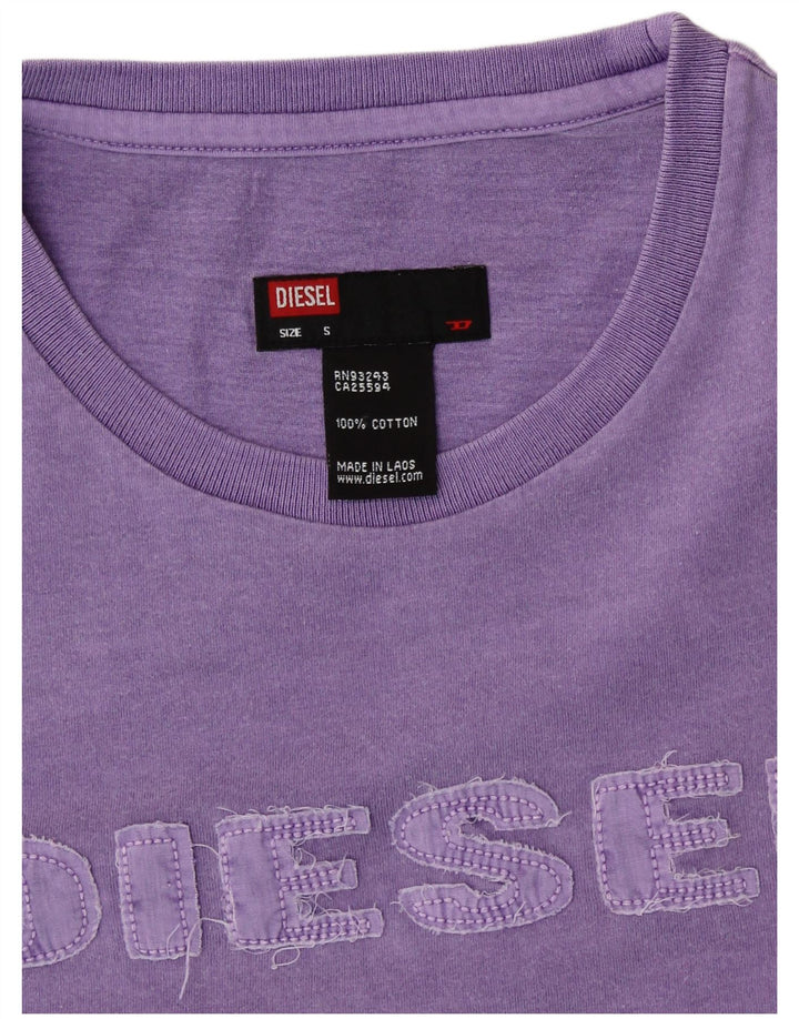 Женская футболка с рисунком DIESEL Top UK 10 Small Purple Cotton