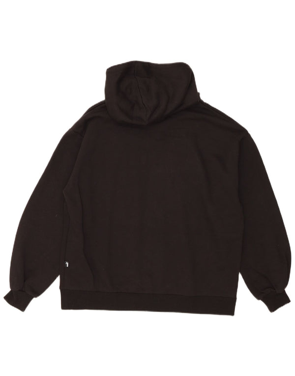 Puma Womens Oversized Hoodie Jumper UK 14 Medium Black Cotton