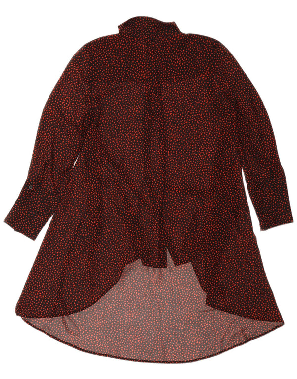 Женское платье-рубашка с длинным рукавом MINT VELVET UK 12, средний черный в пятнистый цвет