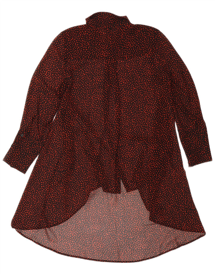 Женское платье-рубашка с длинным рукавом MINT VELVET UK 12, средний черный в пятнистый цвет