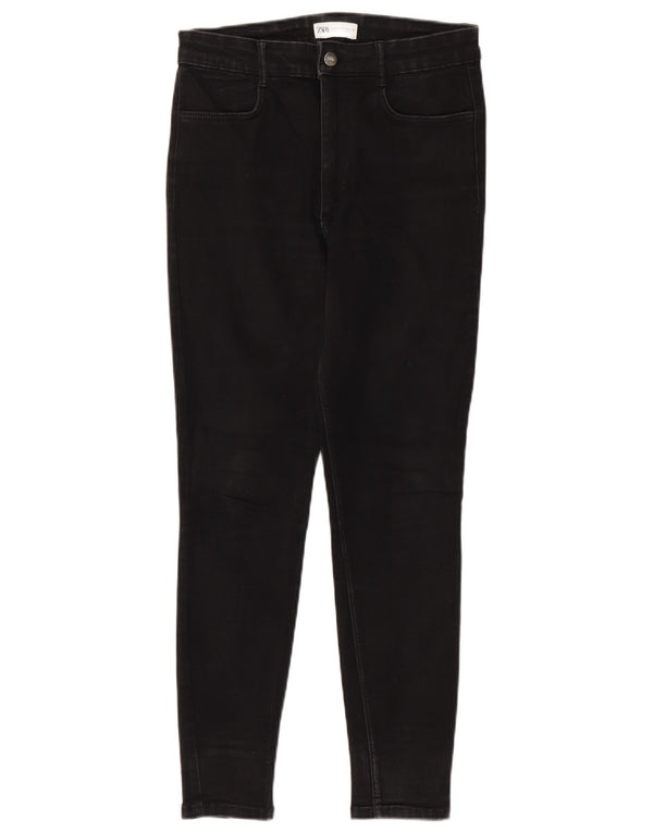 Женские джинсы скинни Zara EU 42, большие W32 L28, черный хлопок