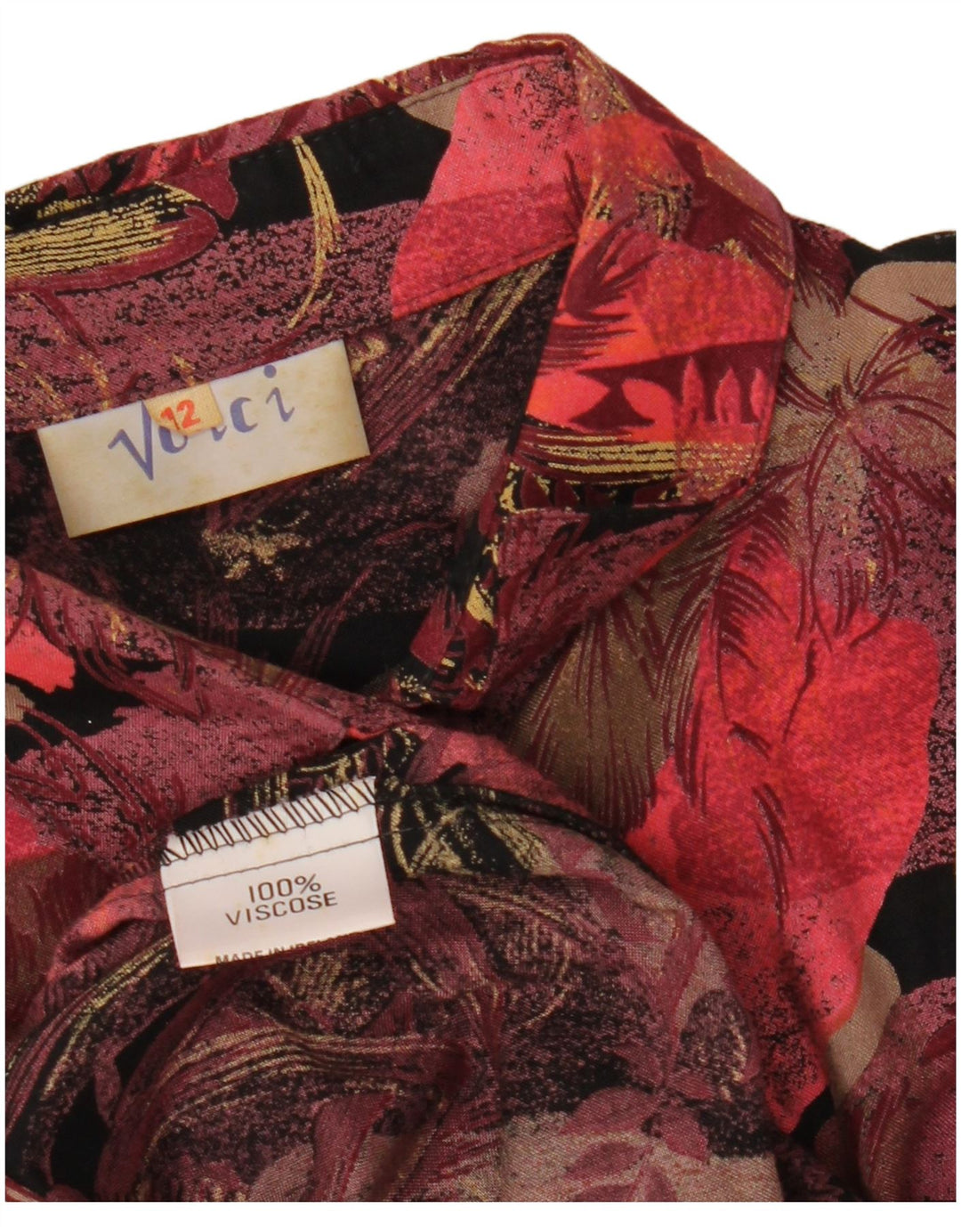 Винтажный женский комплект из 2 юбок UK 12 Medium W27 Бордовый с цветочным принтом в стиле ретро