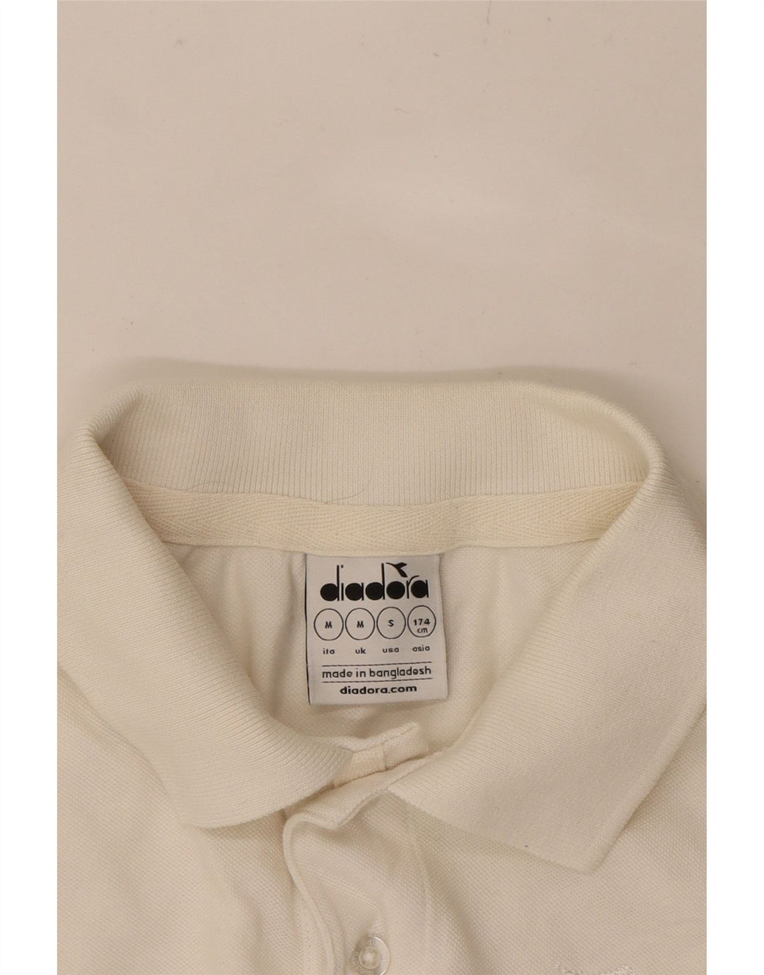 DIADORA Mens Polo Shirt Medium White Vintage Diadora and Second-Hand Diadora from Messina Hembry 