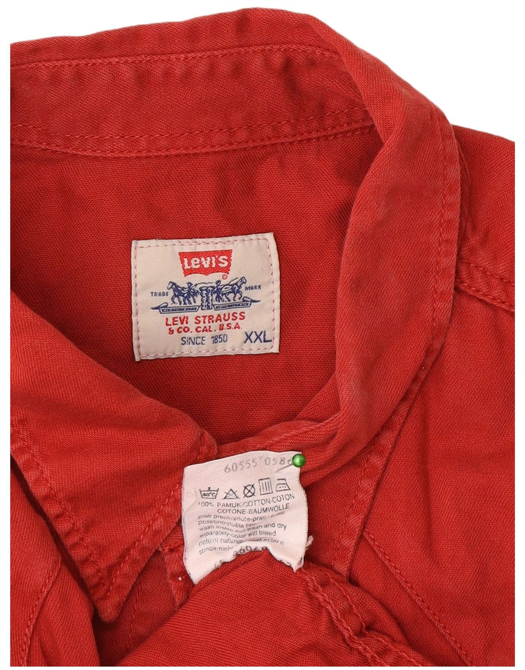Мужская Рубашка Levi's 2XL Красная Хлопок