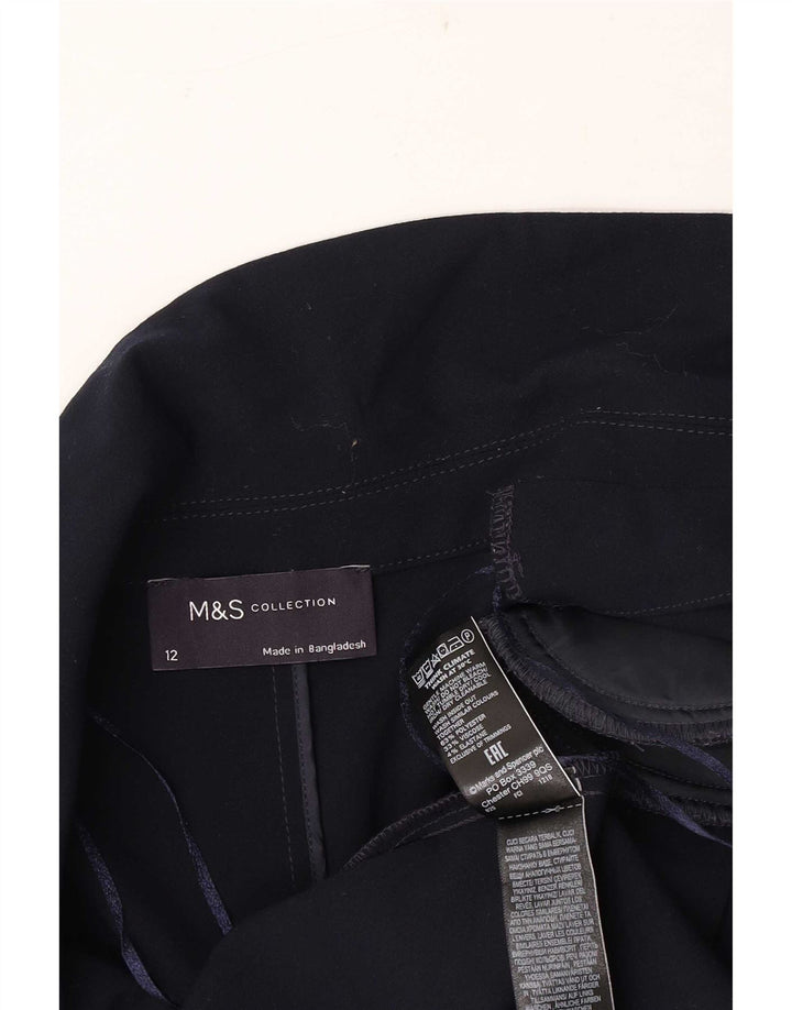 Женский пиджак с открытыми рукавами 3/4 Marks & Spencer UK 12, средний темно-синий