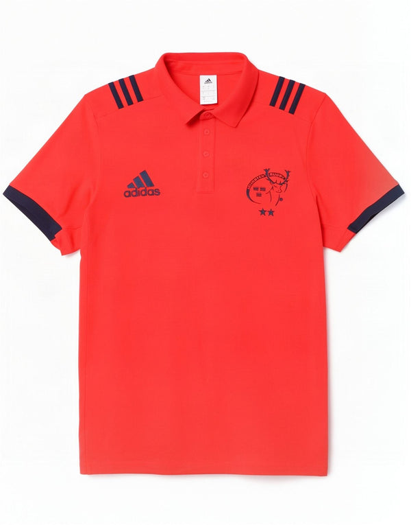 Мужская рубашка поло Adidas Munster Rugby с графическим рисунком, большая красная хлопковая рубашка с цветными блоками