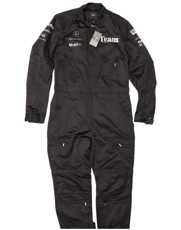 Мужской комбинезон с графикой Hugo Boss Formula One, размер 110, 2XL, черный, шелковый, спортивный