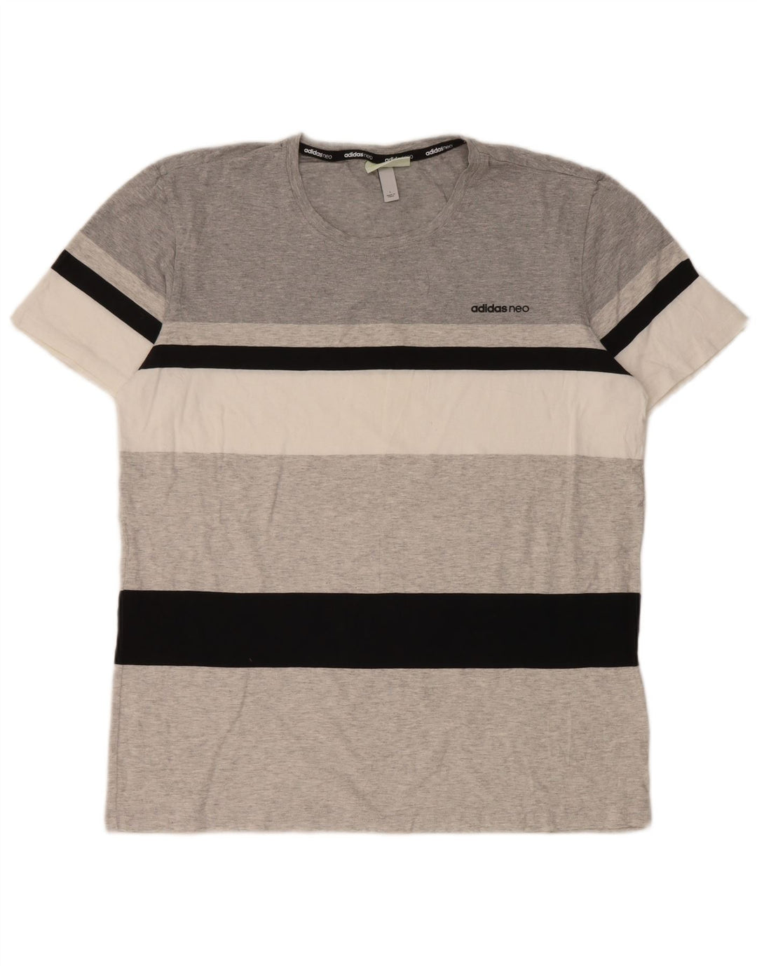 Мужская футболка Adidas Top из хлопка в большую серую полоску