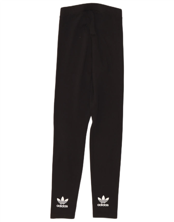 Женские леггинсы Adidas с рисунком UK 8, маленькие черные из полиэстера