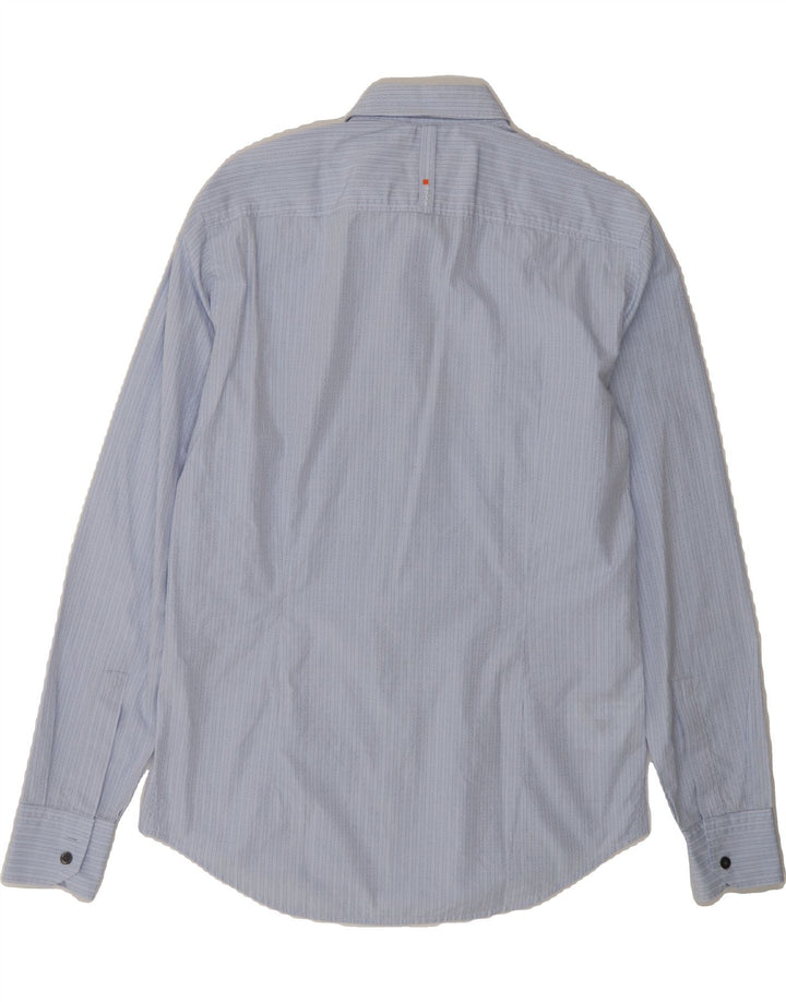 HUGO BOSS Mens Shirt Medium Blue Striped Cotton Vintage Hugo Boss and Second-Hand Hugo Boss from Messina Hembry 