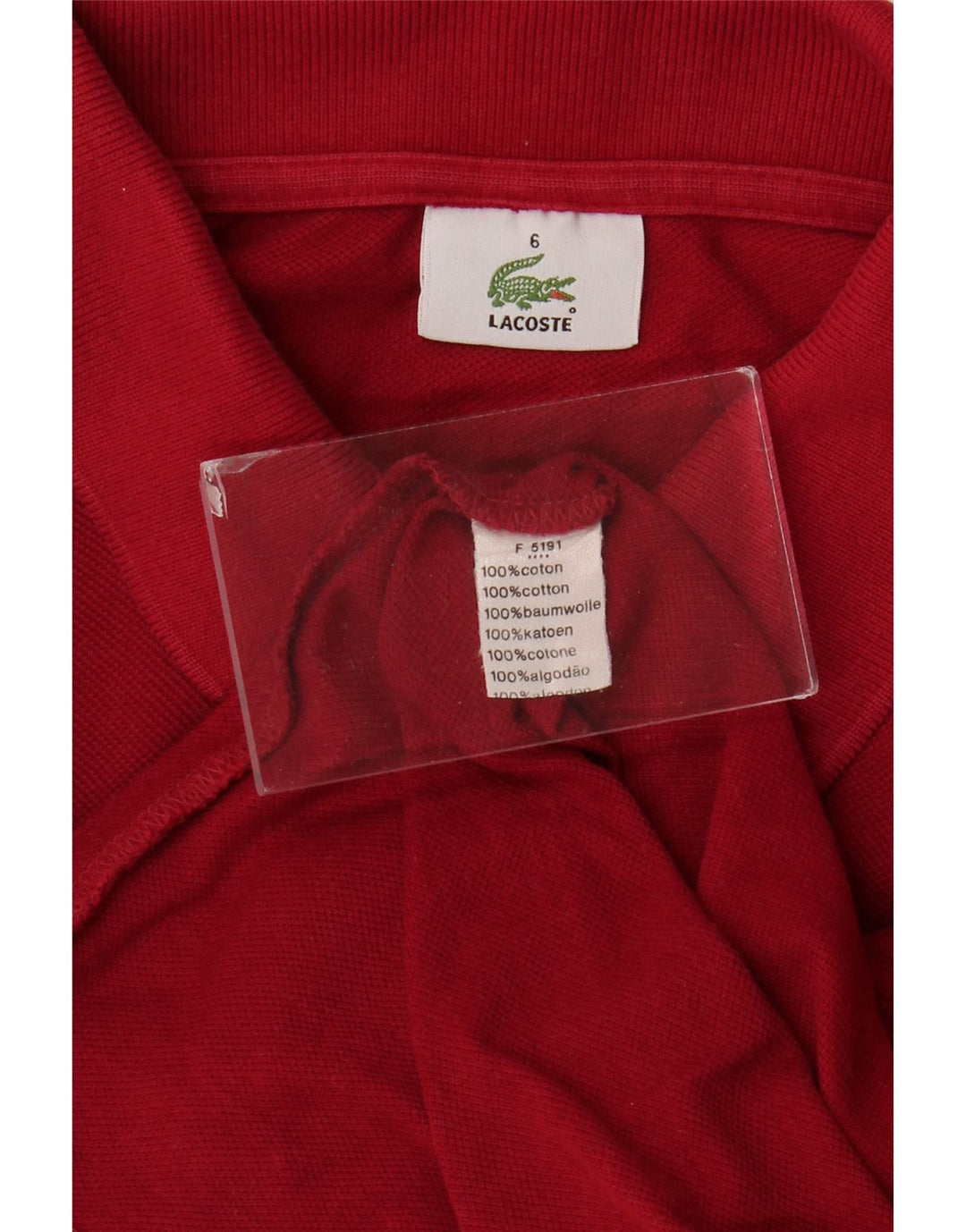 Мужская рубашка-поло LACOSTE, размер 6 XL, красный хлопок