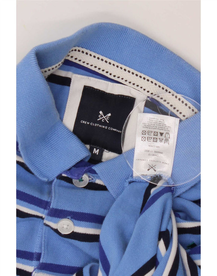 Crew Clothing Мужская рубашка-поло из хлопка средней синей полоски