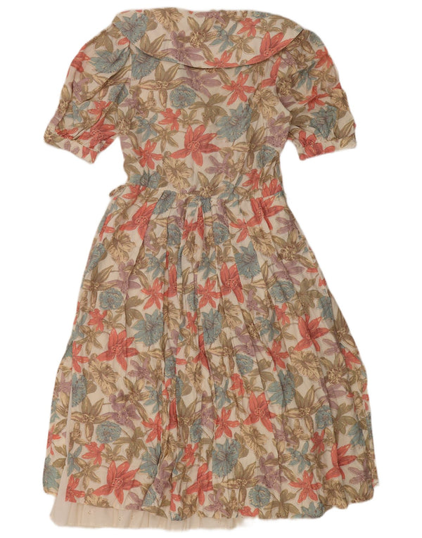 Новое быстрое женское платье трапециевидной формы EU 36, маленькая разноцветная вискоза с цветочным принтом