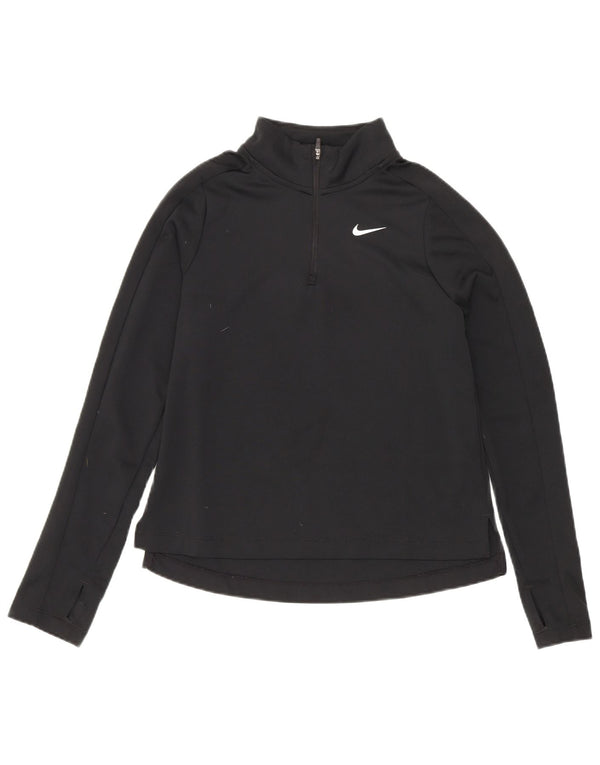 Спортивный костюм-пуловер с воротником на молнии для девочек Nike Dri Fit, средний черный цвет, 10–11 лет