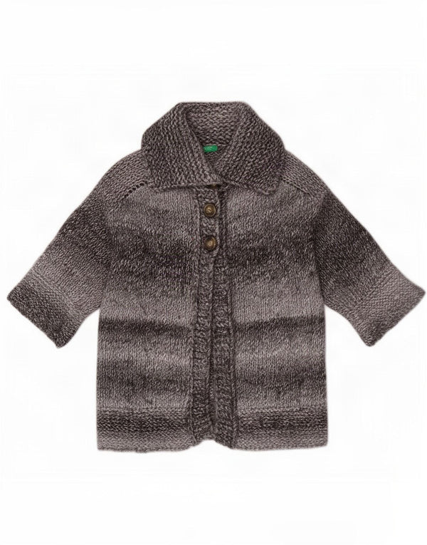 Женский кардиган с коротким рукавом Benetton UK 10, маленький серый в полоску