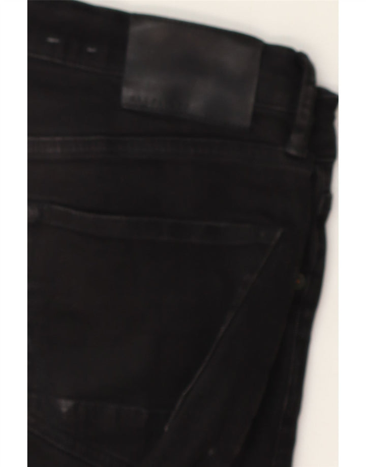 ALL SAINTS Mens Distressed Skinny Jeans W34 L32 Black