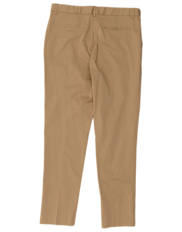 Женские узкие брюки-чиносы Gant UK 12, средние W32 L27, бежевый хлопок