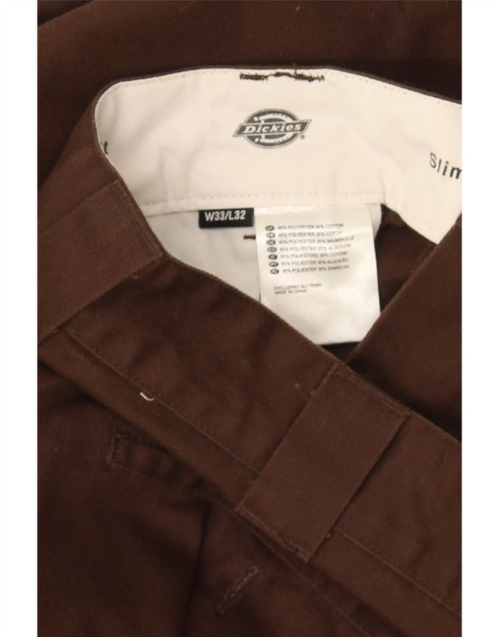 Мужские узкие брюки-чинос Dickies W33 L32 коричневые из полиэстера