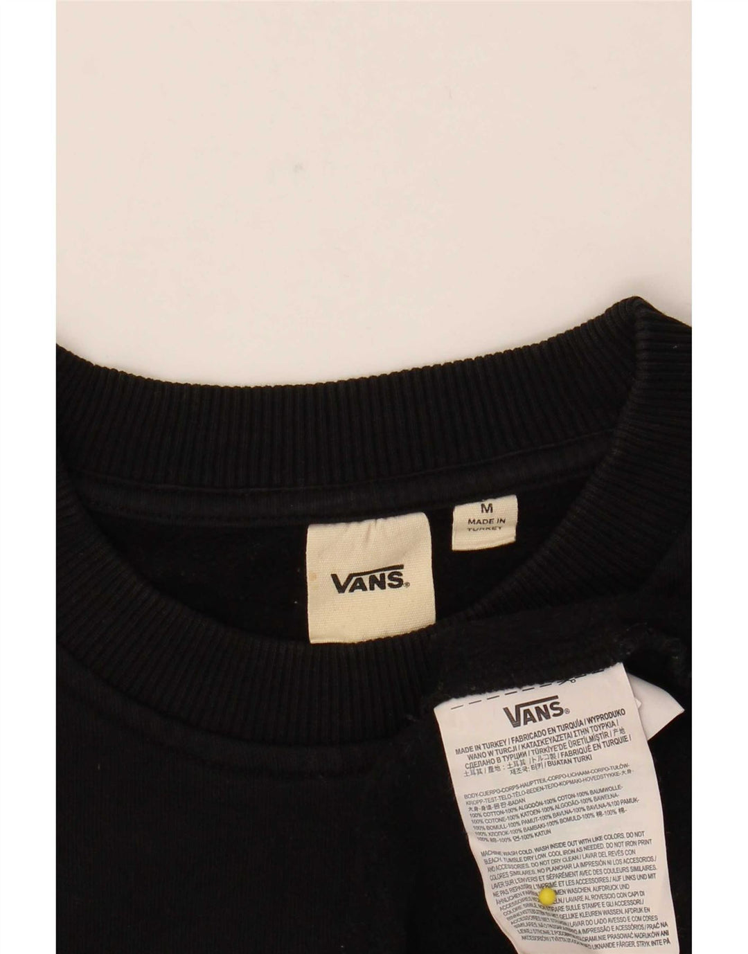 Женский укороченный свитшот с рисунком Vans UK 14, средний черный с геометрическим узором