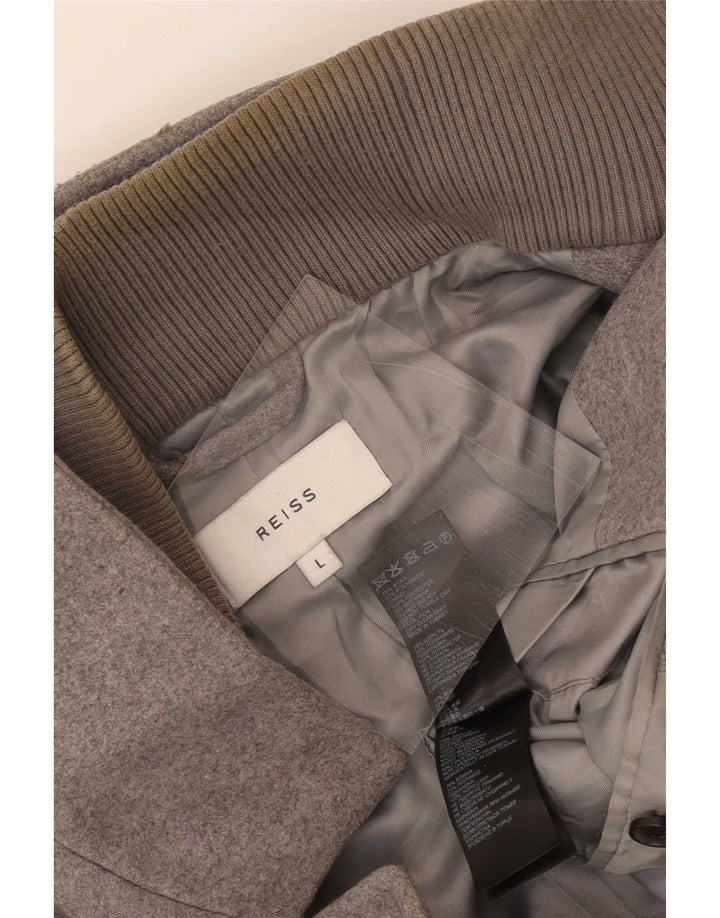 Мужское пальто Reiss UK 40, большое, серое, шерстяное