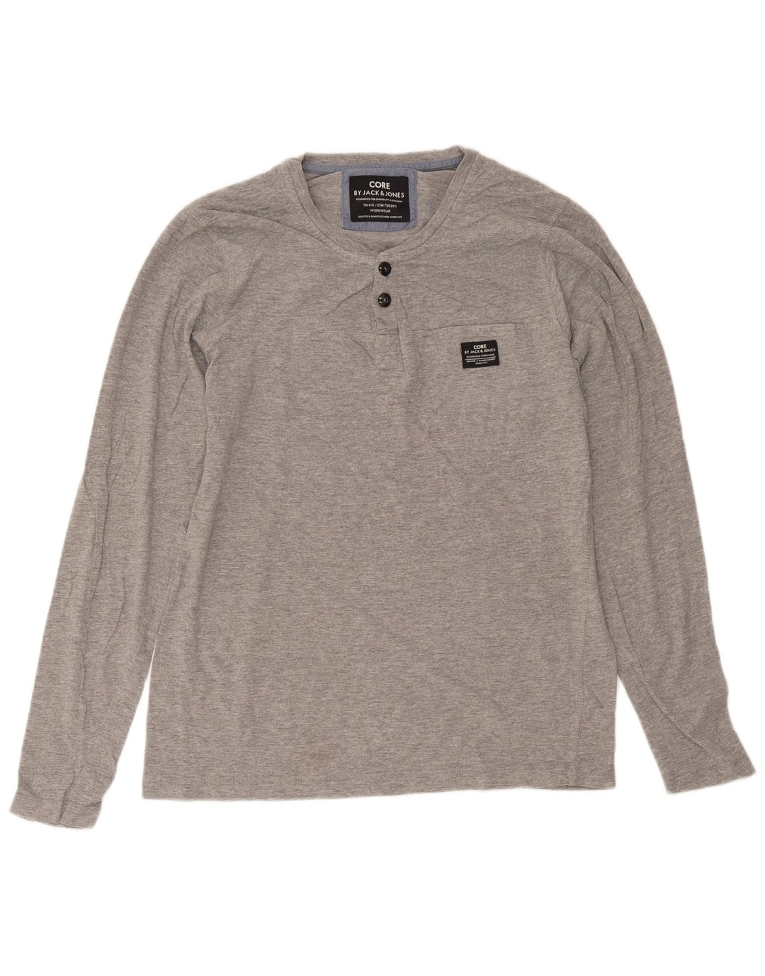 Мужской топ Jack & Jones с длинным рукавом, большой серый хлопок с крапинками