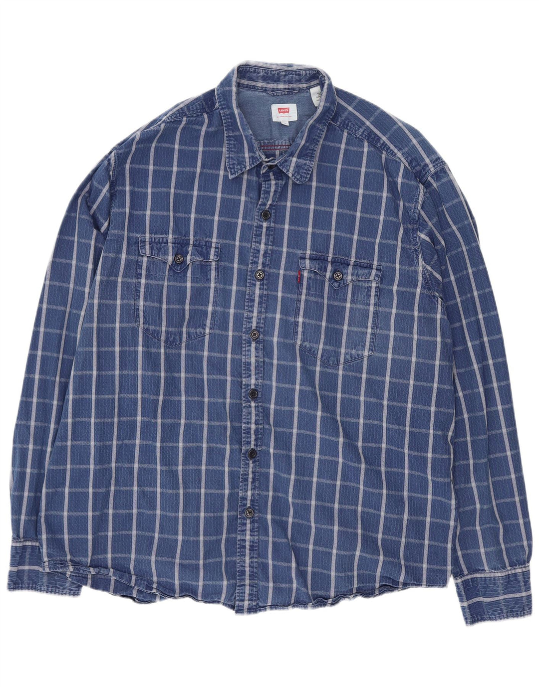 Мужская рубашка Levi's XL, синяя клетка, хлопок