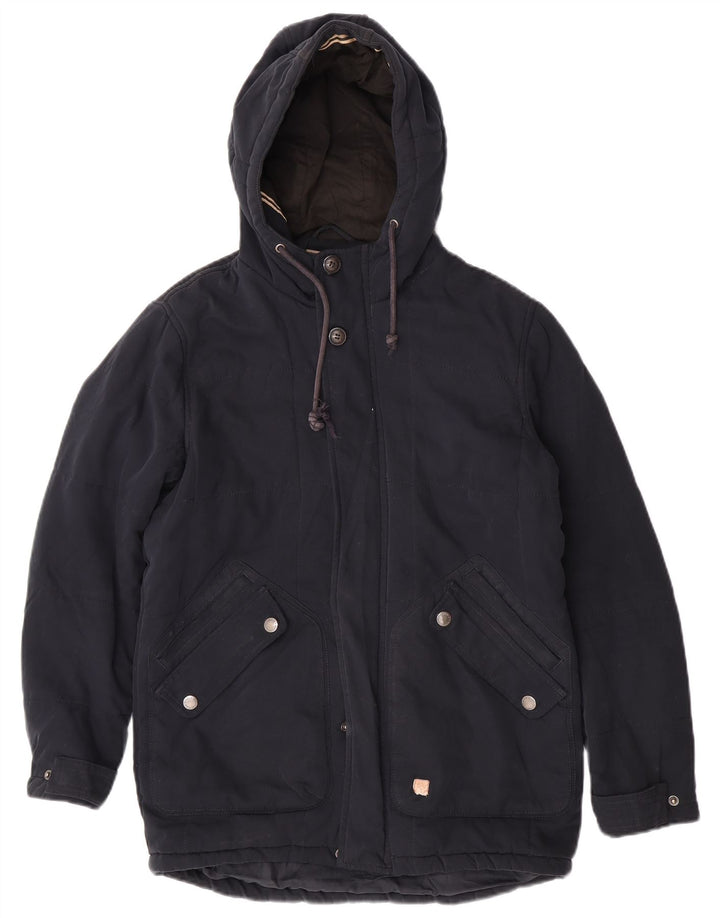 Мужская ветровка Jack & Jones с капюшоном, Великобритания 36, маленькая, темно-синяя, полиэстер