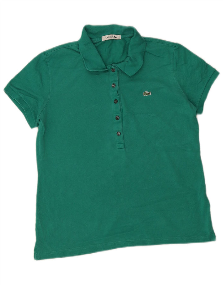 Женская рубашка поло Lacoste, размер 40, средний зеленый хлопок, размер 40