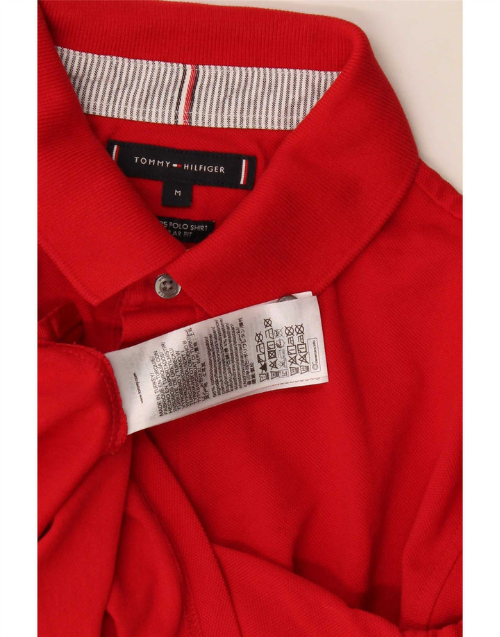 Мужская рубашка поло Tommy Hilfiger среднего размера из хлопка красного цвета