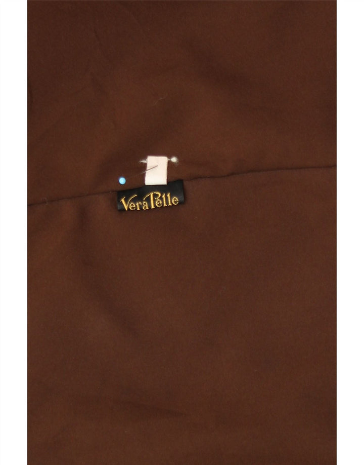 Винтажное женское кожаное пальто IT 44 Medium Brown Leather