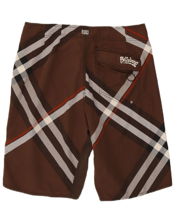 Billabong Мужские шорты для плавания с рисунком, большие коричневые клетчатые шорты из полиэстера