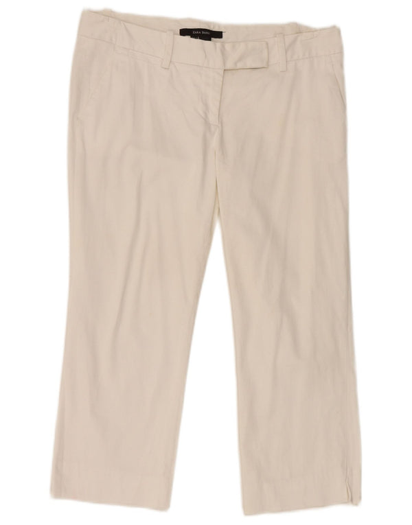 Женские прямые капри Zara EU 38, маленькие W28 L20, белый хлопок