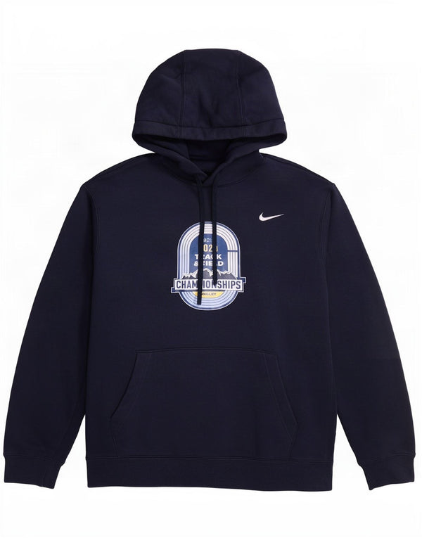Мужской джемпер с капюшоном Nike для легкой атлетики и графики 2XL, темно-синий, хлопок