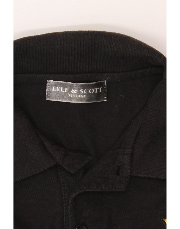 LYLE & SCOTT Mens Vintage Polo Shirt Medium Black Cotton Vintage Lyle & Scott and Second-Hand Lyle & Scott from Messina Hembry 