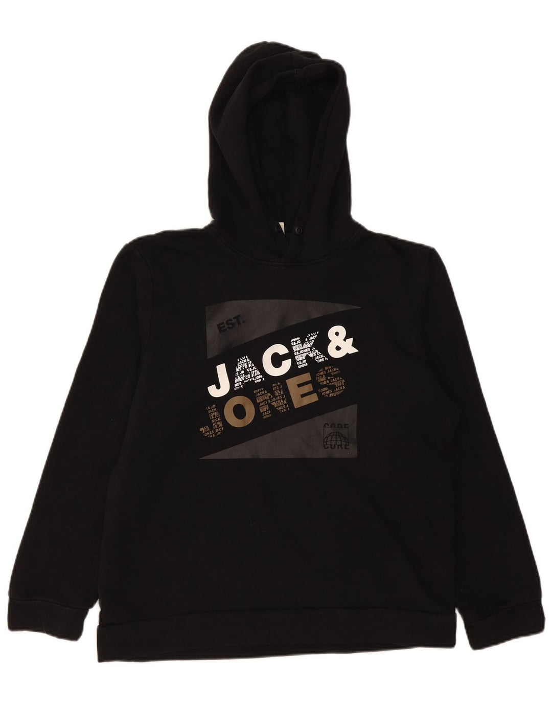 Мужской джемпер с капюшоном с рисунком Jack & Jones, маленький черный