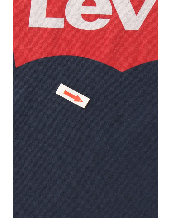 Мужская футболка с рисунком Levi's, маленький размер, темно-синий, хлопок
