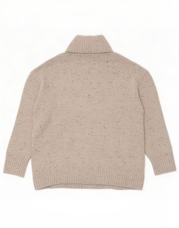 Zara Womens Oversized Turtle Neck Jumper Sweater UK 14 Medium Grey Flecked