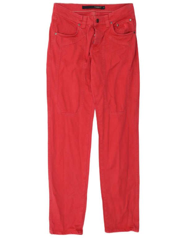 Женские прямые повседневные брюки Jeckerson W32 L34, красный хлопок