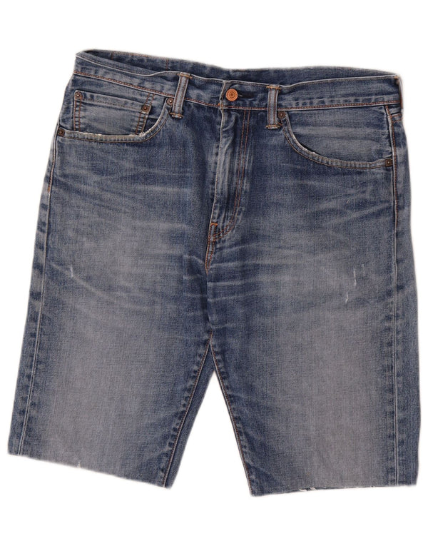 Мужские джинсовые шорты Levi's с эффектом потертости W34, большие синие, хлопок