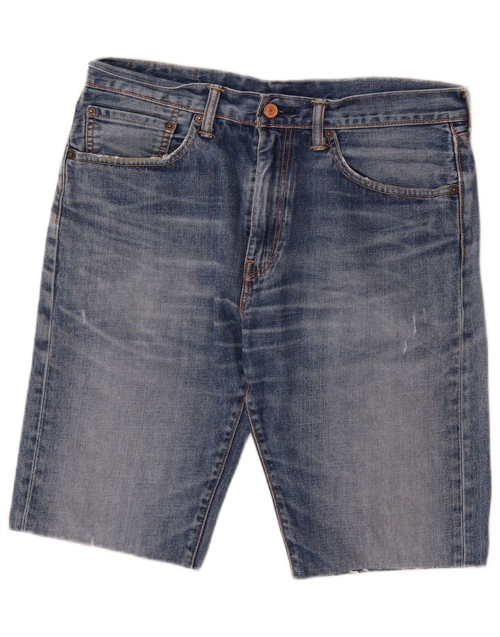 Мужские джинсовые шорты Levi's с эффектом потертости W34, большие синие, хлопок