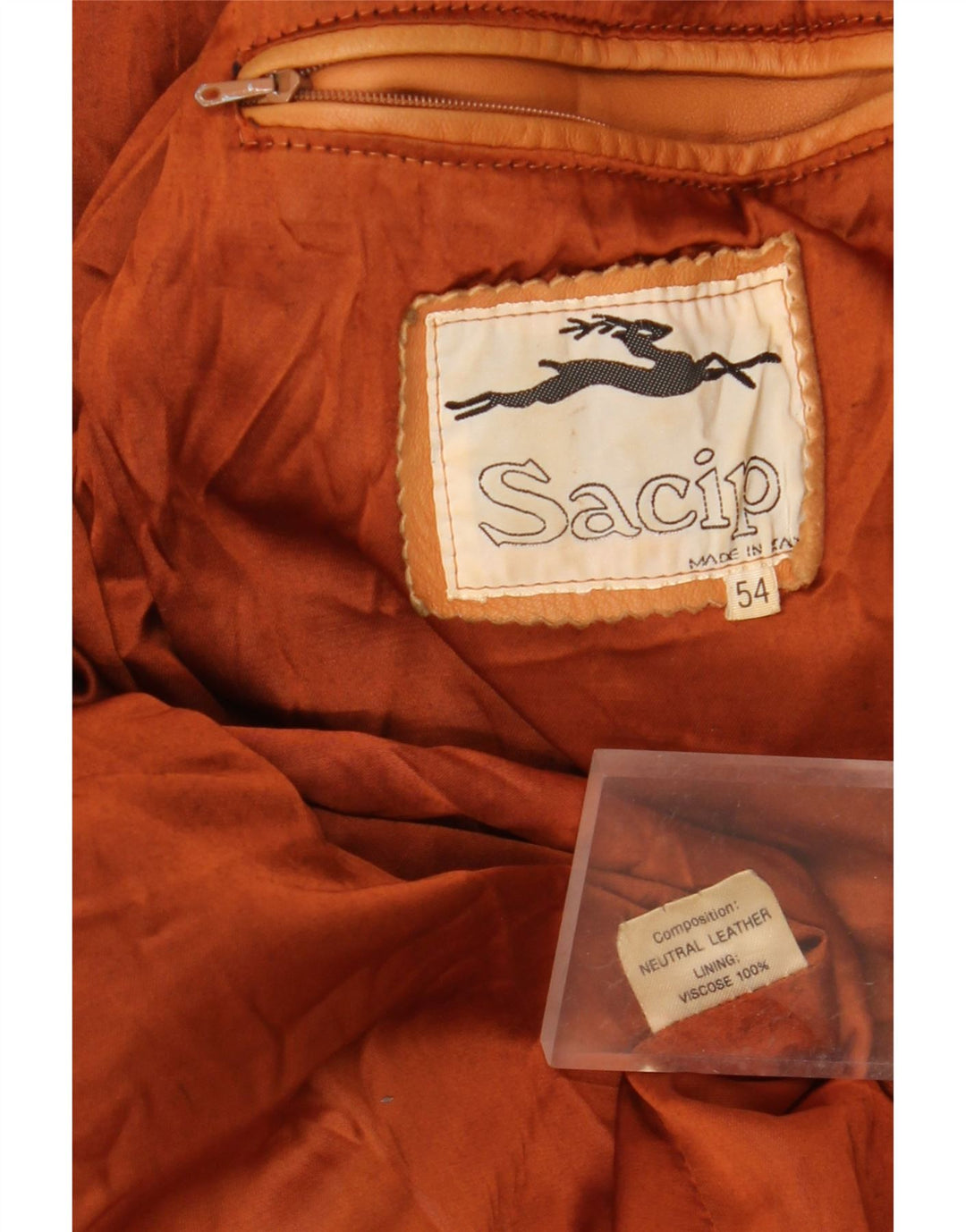 Мужское кожаное пальто VINTAGE IT 54 2XL Коричневое кожаное