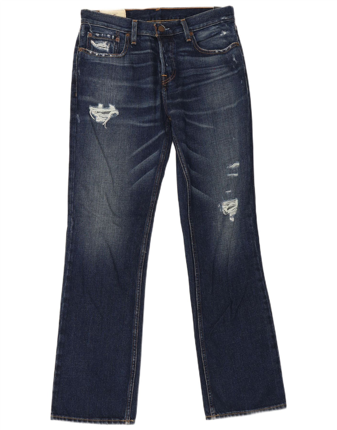 Мужские потертые джинсы Hollister Bootcut W32 L32, синий хлопок