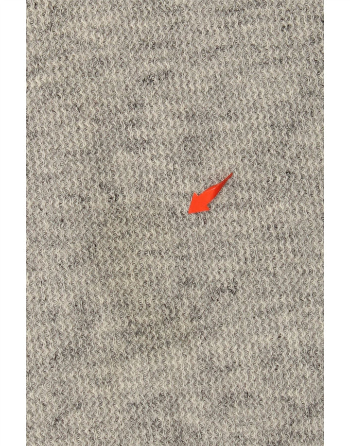 SUPERDRY Мужской свитер с круглым вырезом 3XL, серый хлопок с крапинками