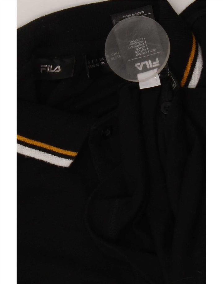 Мужская рубашка-поло Fila XL, черный хлопок