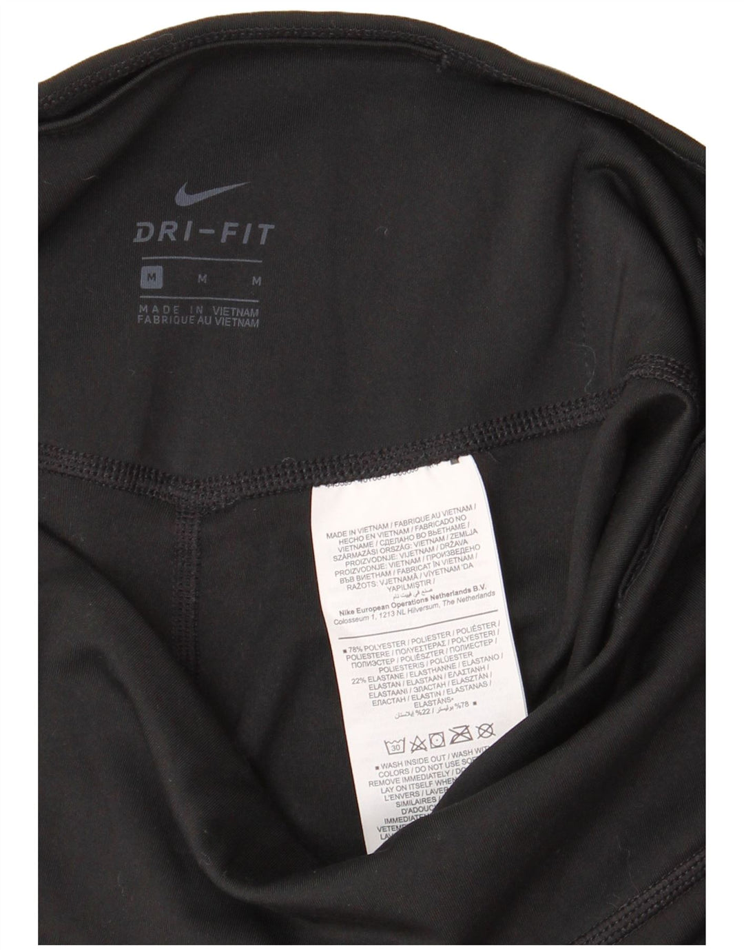 Женские леггинсы-капри с графическим рисунком Nike Dri Fit UK 12, средний черный полиэстер