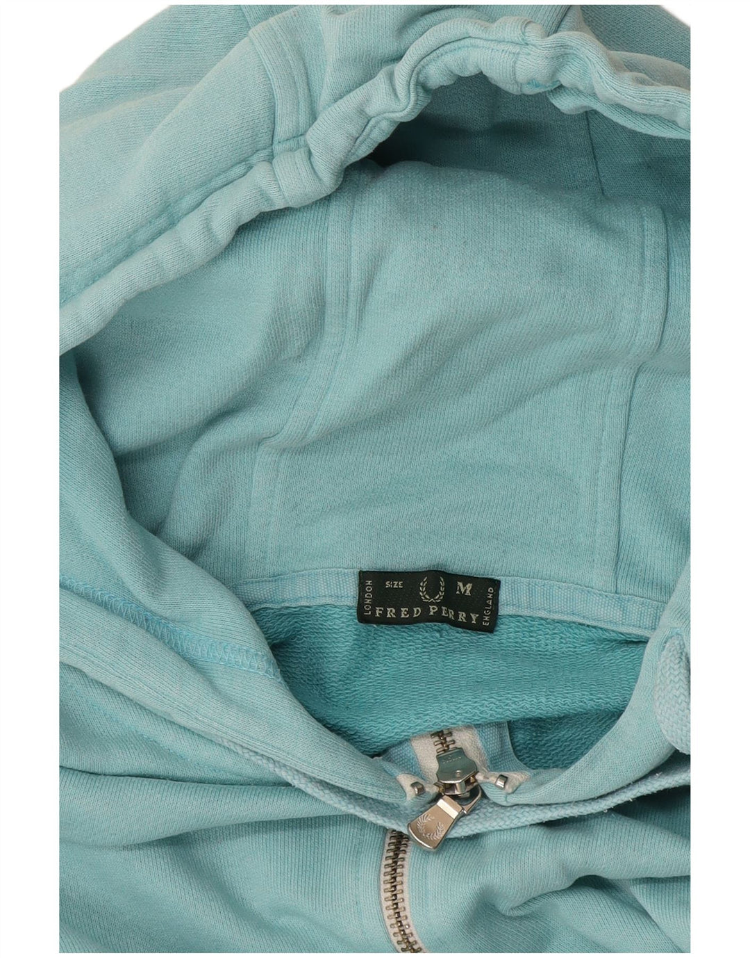 Женский свитер с капюшоном на молнии Fred Perry UK 12, средний бирюзовый