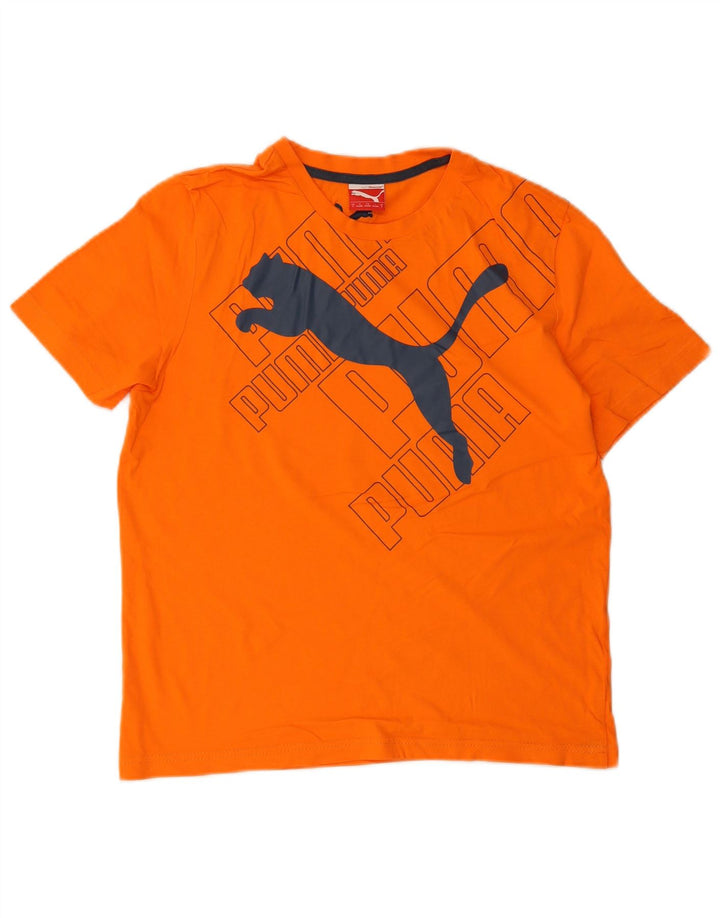 Мужская футболка с рисунком Puma, маленькая оранжевая