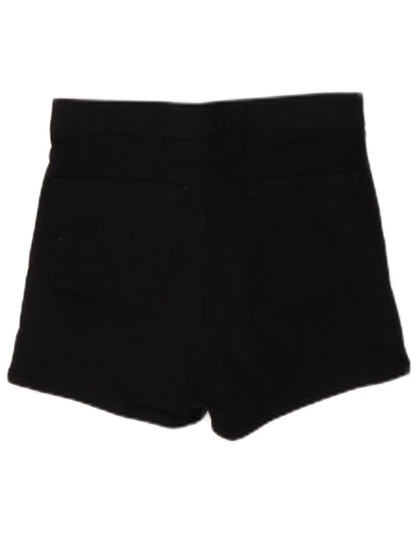 Topshop Женские джинсовые шорты Joni UK 12 Medium W28 Черные хлопковые